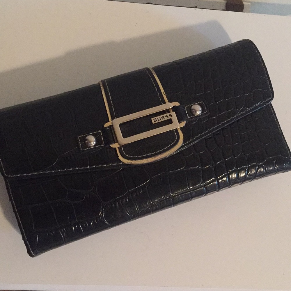 Black Guess wallet with check book